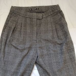 Zara Plaid Pleated Trousers